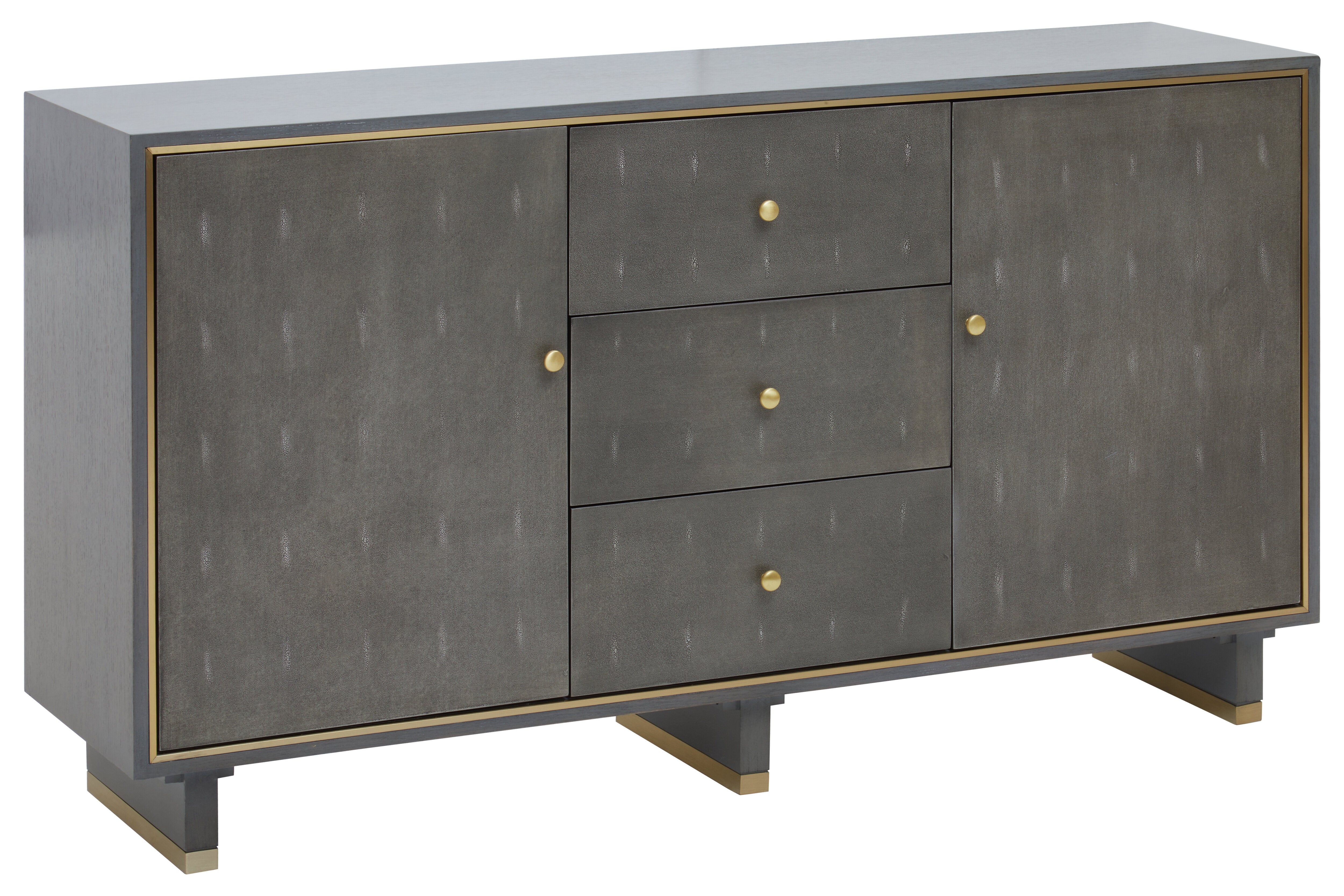 Torcino Grey Faux Shagreen Sideboard